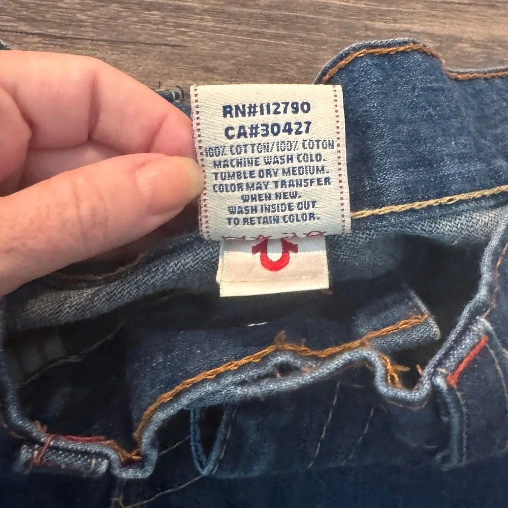 True Religion Billy Bootcut Jeans Mens 34x33 Dark Wash Blue Denim